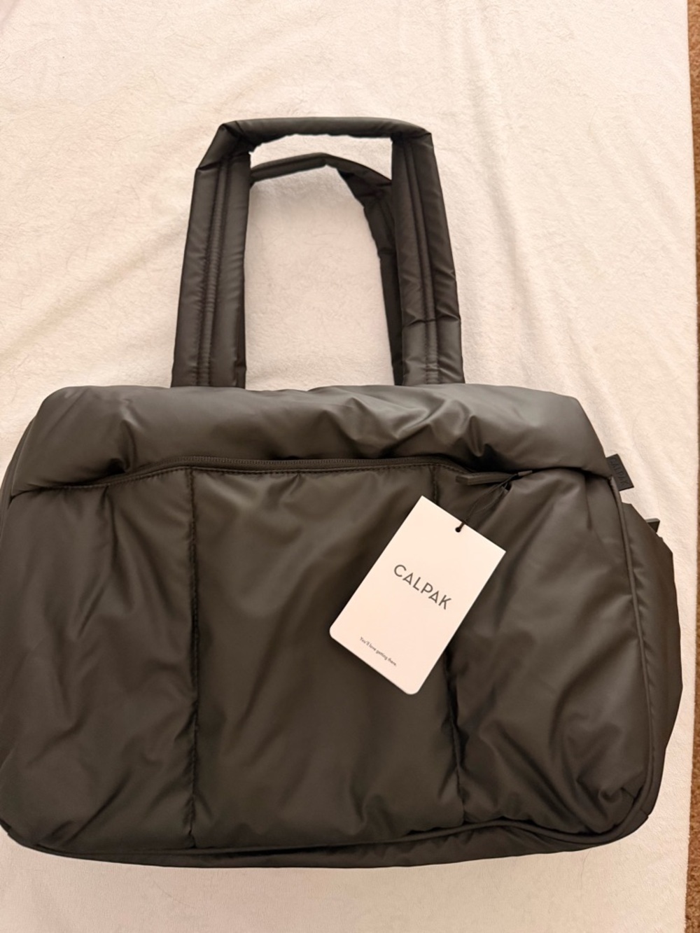 Calpak Black Puffer Tote